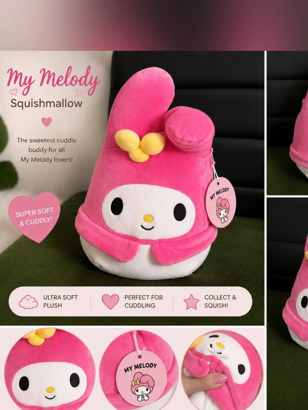 My Melody Squishmallow Pink Plush – Super Soft & Cuddly
